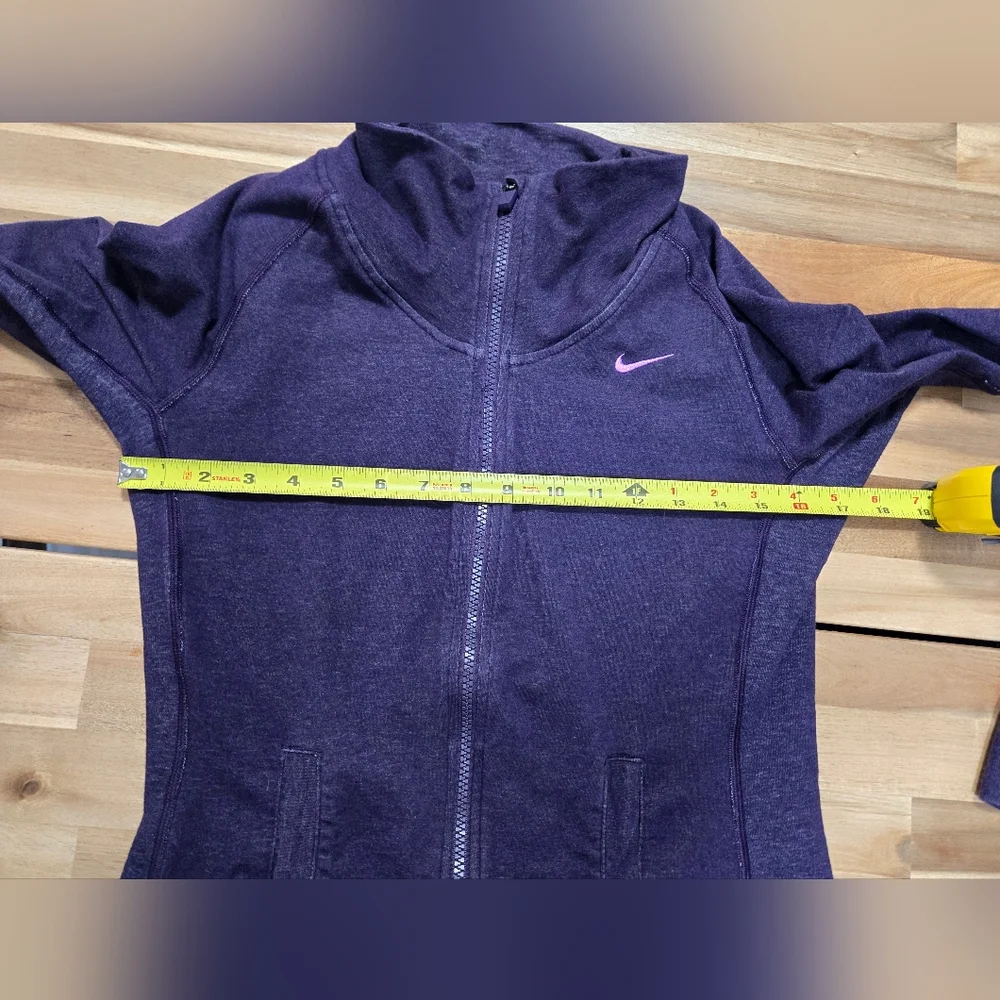 Nike Dri Fit Dark Purple Full Zip Active Jacket with Pink Swoosh